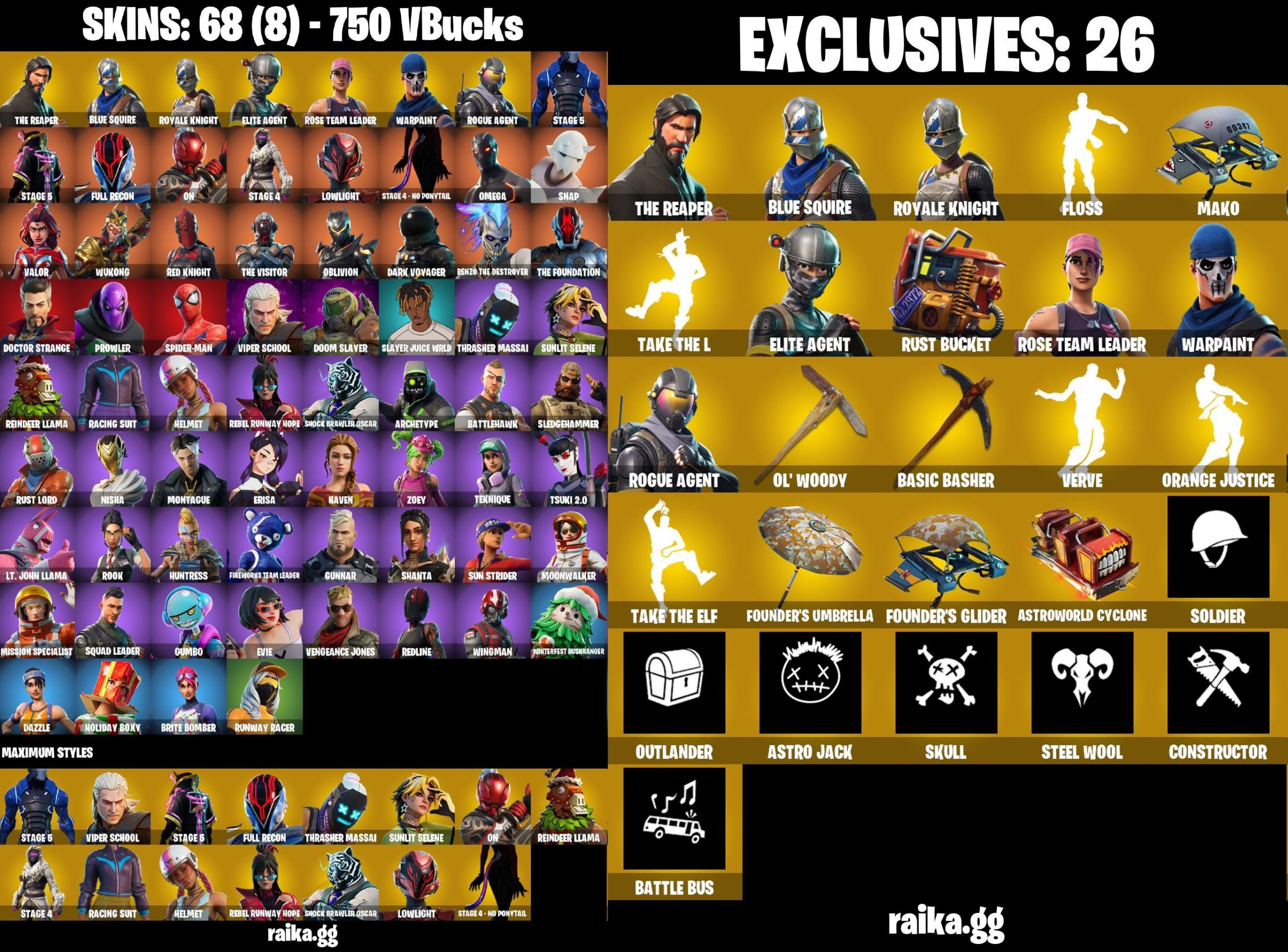 Fortnite account 68-Skin OG Fortnite Account | Blue Squire, Royale Knight, The Reaper, Take The L | PC/PSN/Xbox