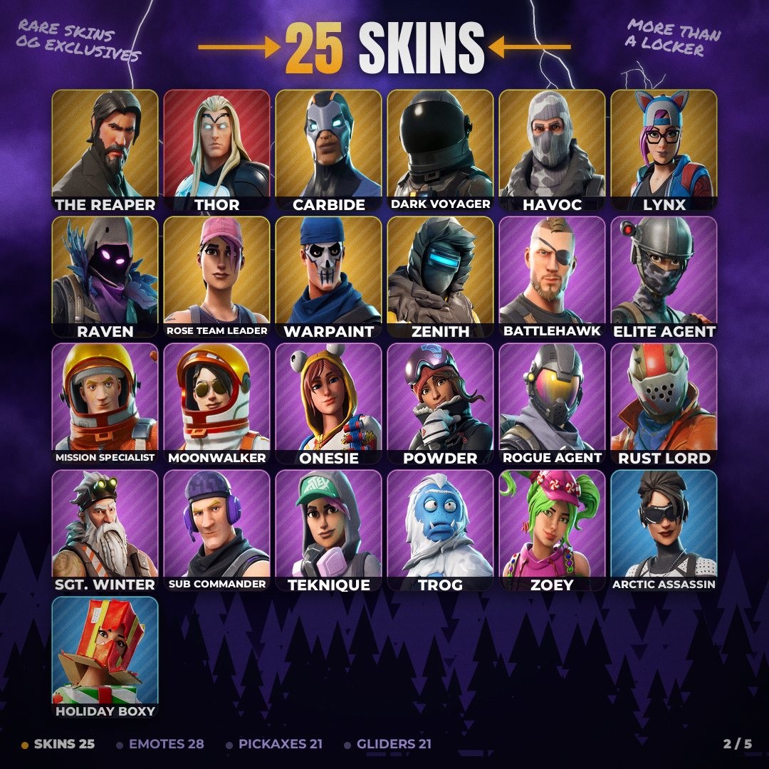 Fortnite account 25-Skin Fortnite Account | The Reaper, Take The L, Havoc, Elite Agent | PC/PSN/Xbox/Switch/Mobile
