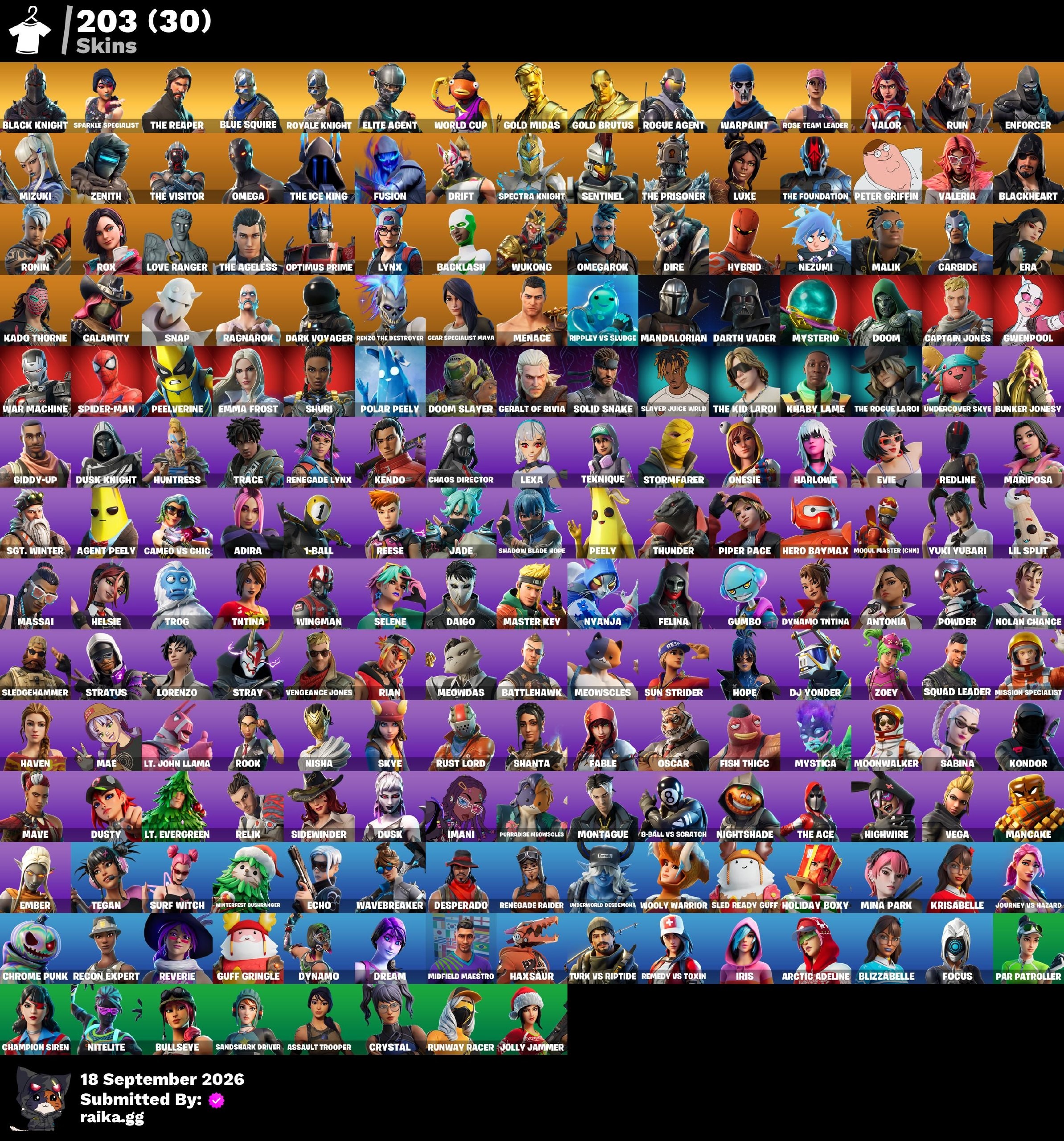 Fortnite account 203-Skin OG Fortnite Account | Black Knight, Sparkle Specialist, Blue Squire, Royale Knight | PC/PSN/Xbox/Switch/Mobile