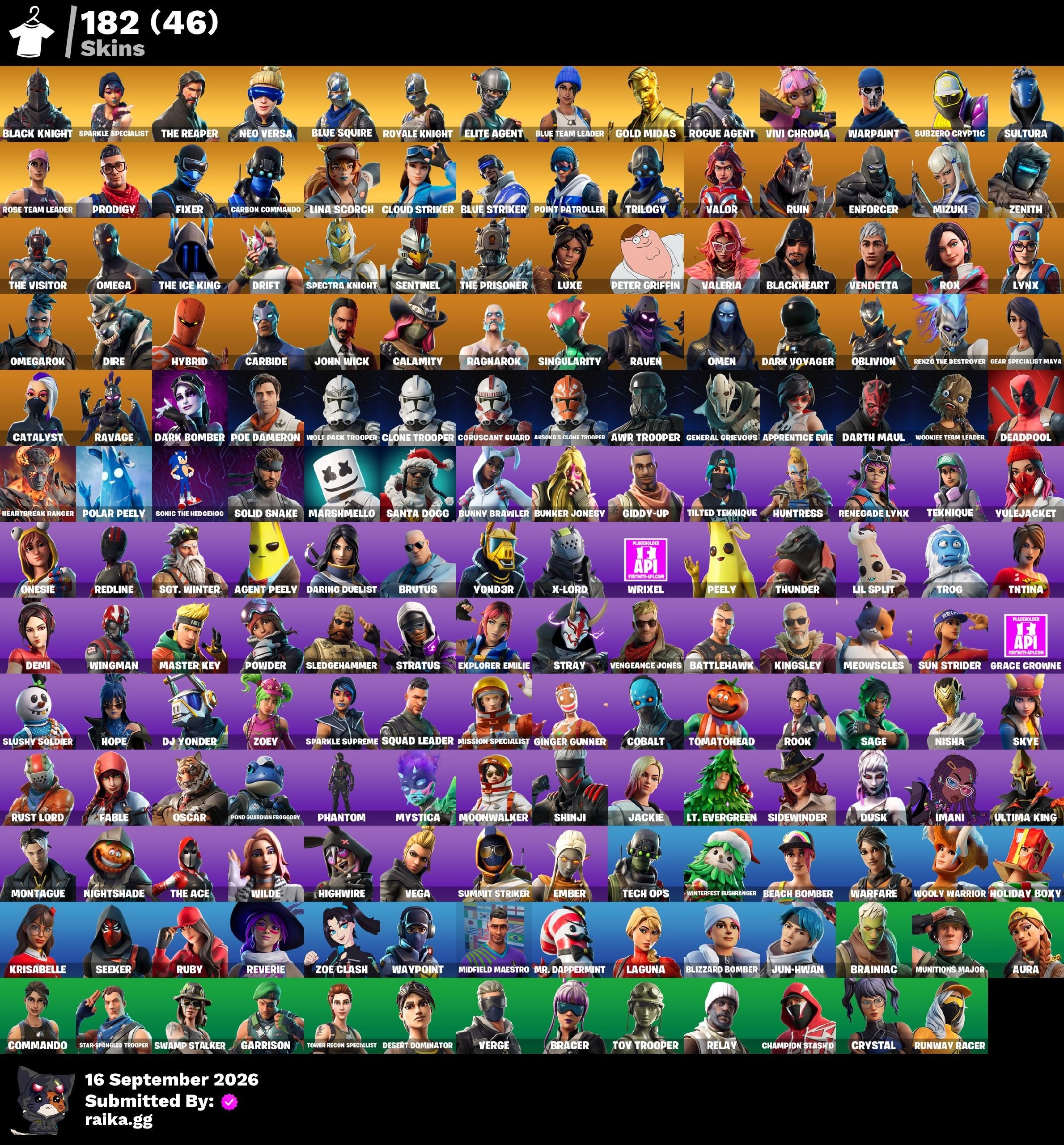 Fortnite account 182-Skin OG Fortnite Account | Black Knight, Sparkle Specialist, Blue Squire, Royale Knight | PC/PSN/Xbox/Switch/Mobile
