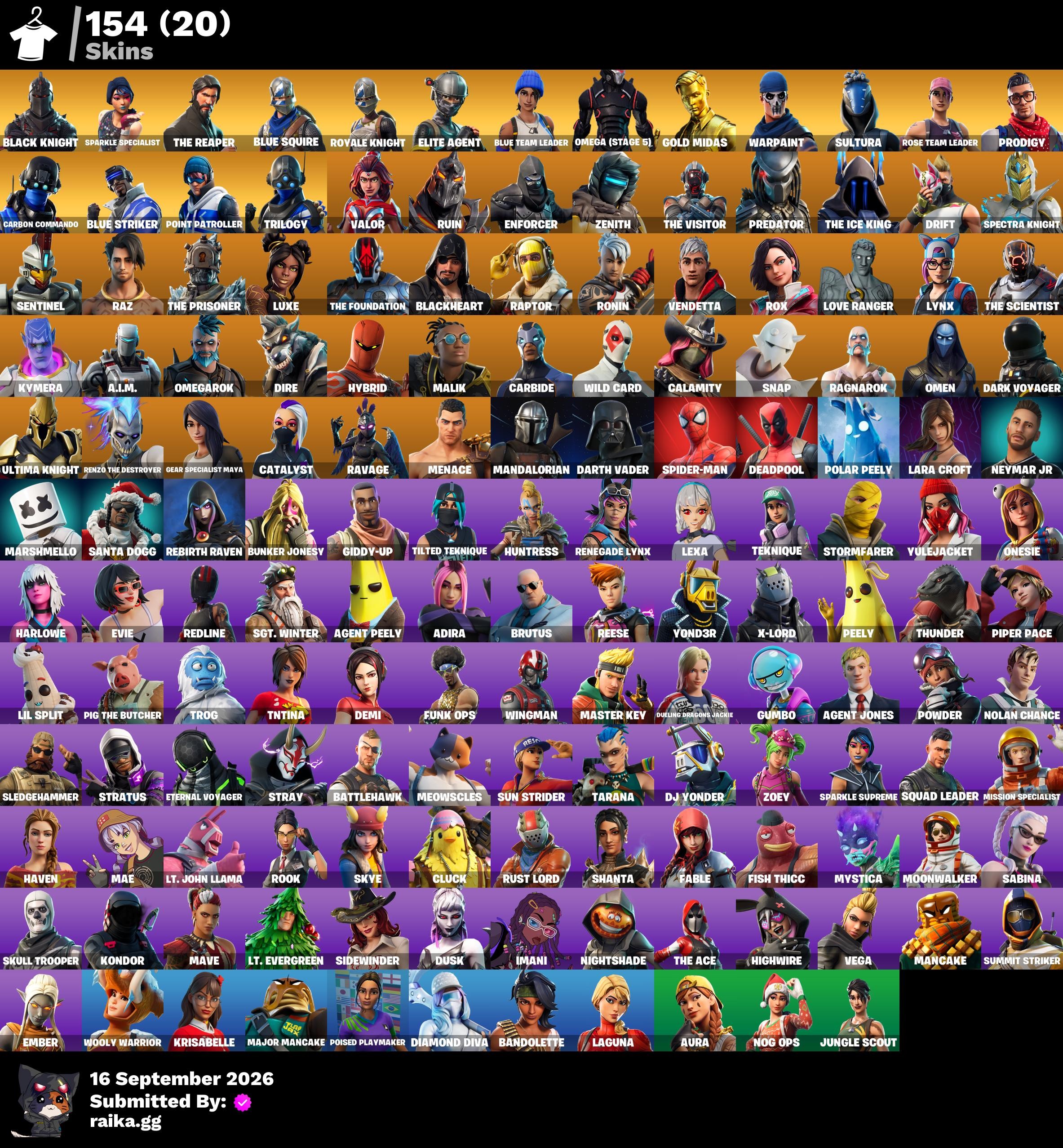 Fortnite account 154-Skin OG Fortnite Account | Black Knight, Sparkle Specialist, Blue Squire, Royale Knight | PC/PSN/Xbox/Switch/Mobile