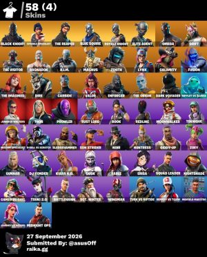 Fortnite account 58-Skin Fortnite Account | Black Knight, Sparkle Specialist, Blue Squire, Royale Knight | PC