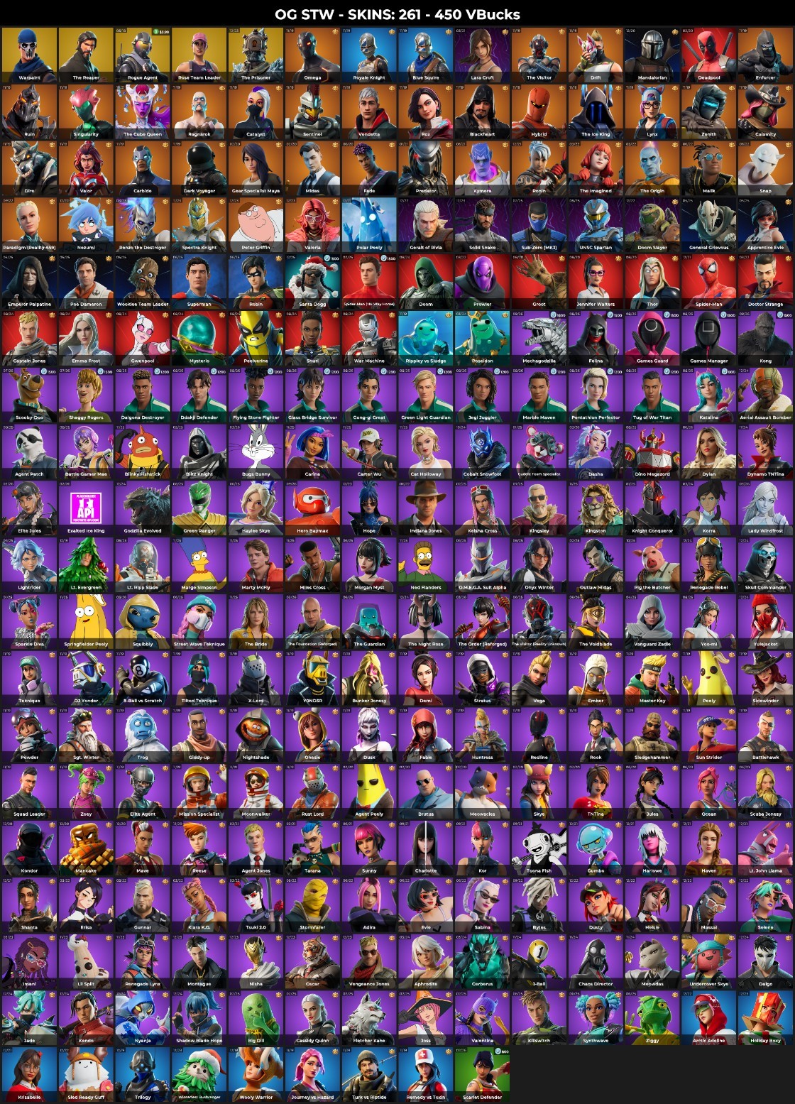 261-Skin OG Fortnite Account | Blue Squire, Royale Knight, The Reaper, Take The L | PC/PSN/Xbox