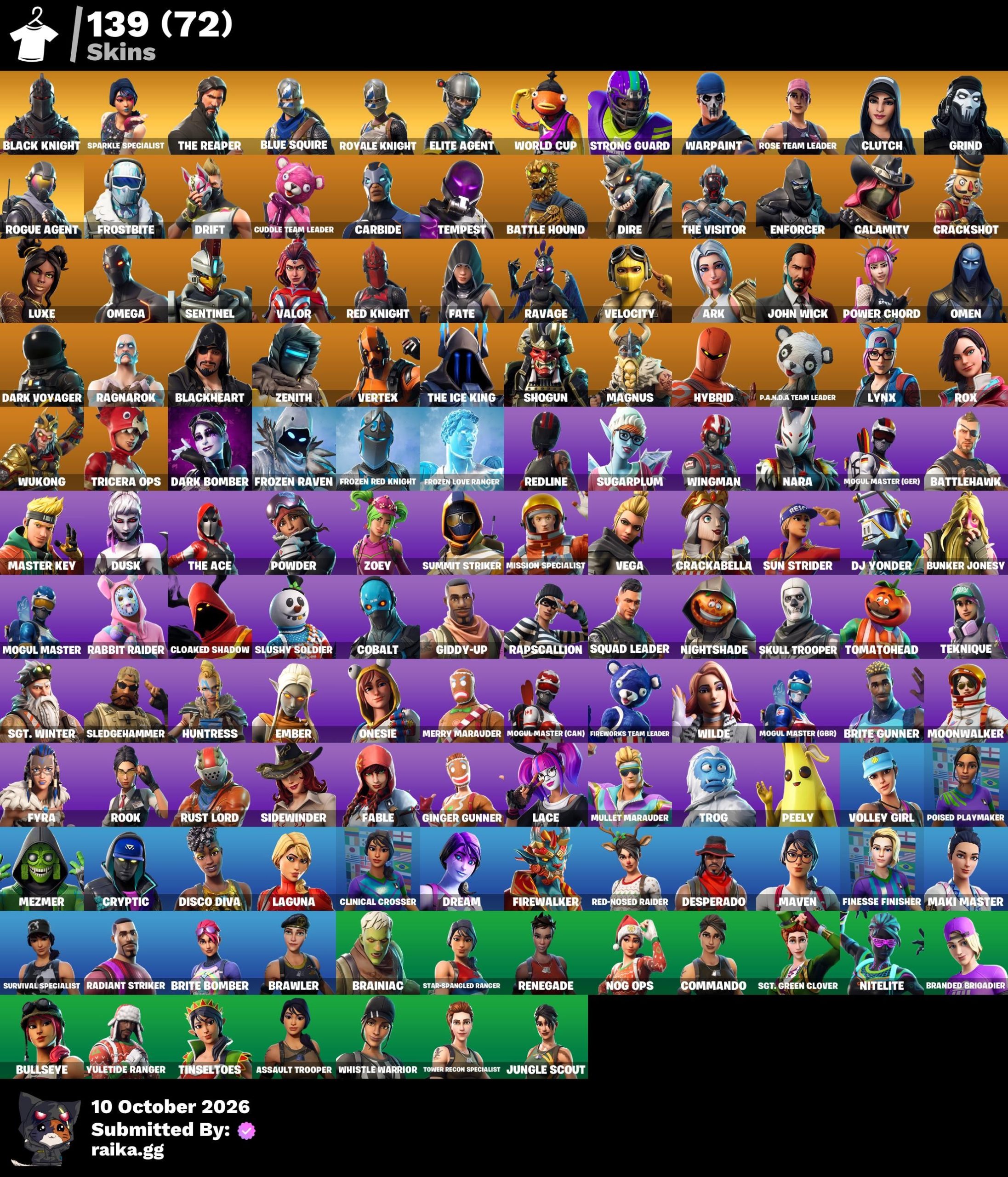 Fortnite account 139-Skin OG Fortnite Account | Black Knight, Sparkle Specialist, Blue Squire, Royale Knight | PC/PSN/Xbox/Switch/Mobile