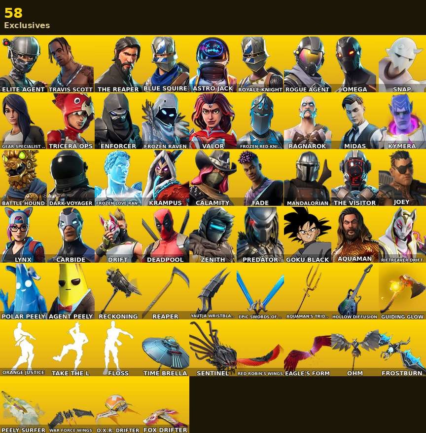 Fortnite account 144-Skin Fortnite Account | Blue Squire, Royale Knight, Travis Scott, The Reaper | PC/Xbox