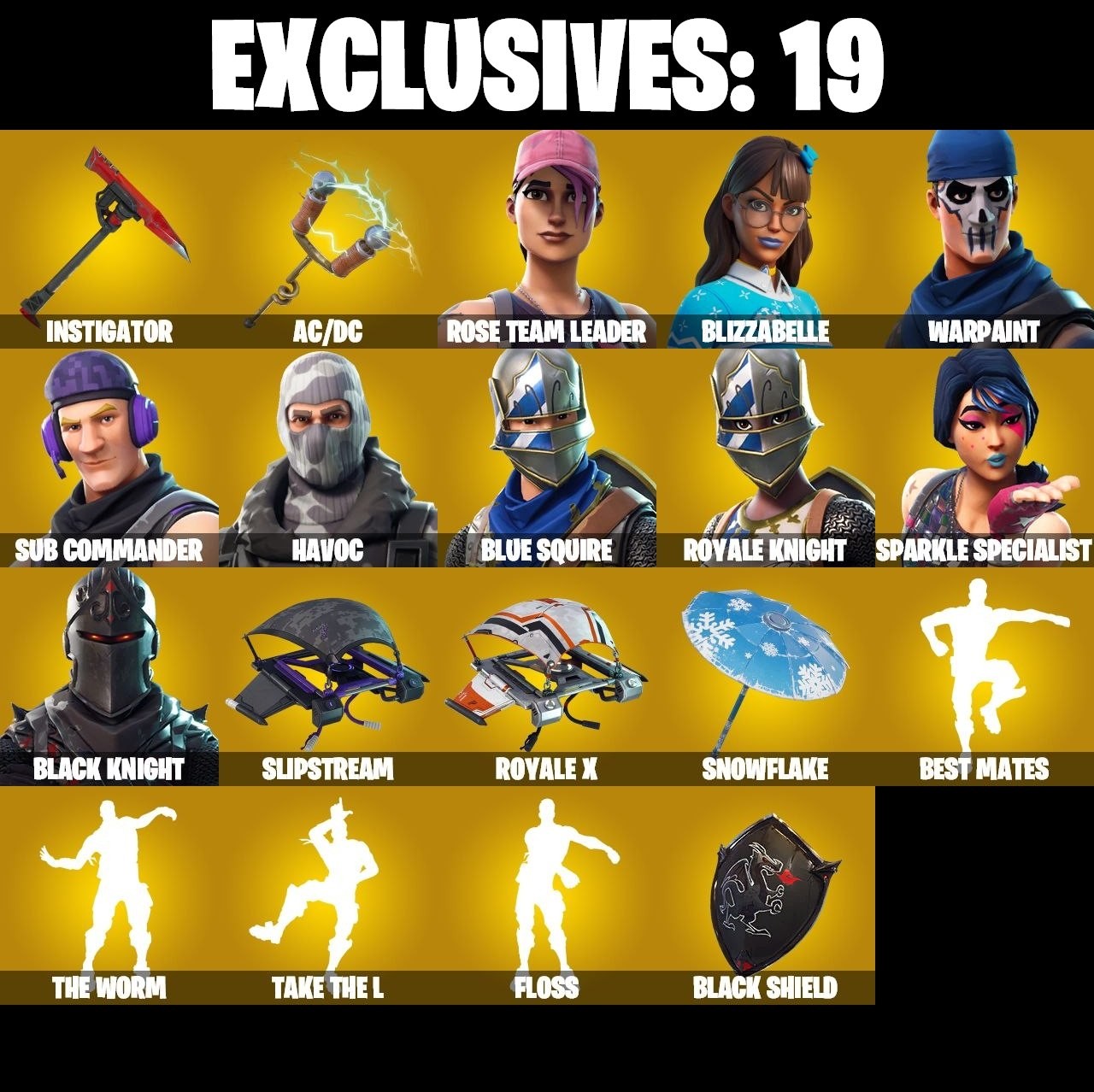 Fortnite account 34-Skin OG Fortnite Account | Black Knight, Sparkle Specialist, Blue Squire, Royale Knight | PC/PSN/Xbox/Switch/Mobile