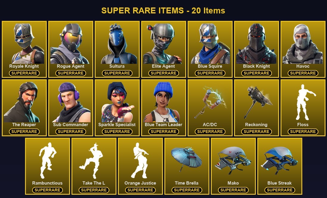 Fortnite account 44-Skin Fortnite Account | Black Knight, Sparkle Specialist, Blue Squire, Royale Knight | PSN/Xbox