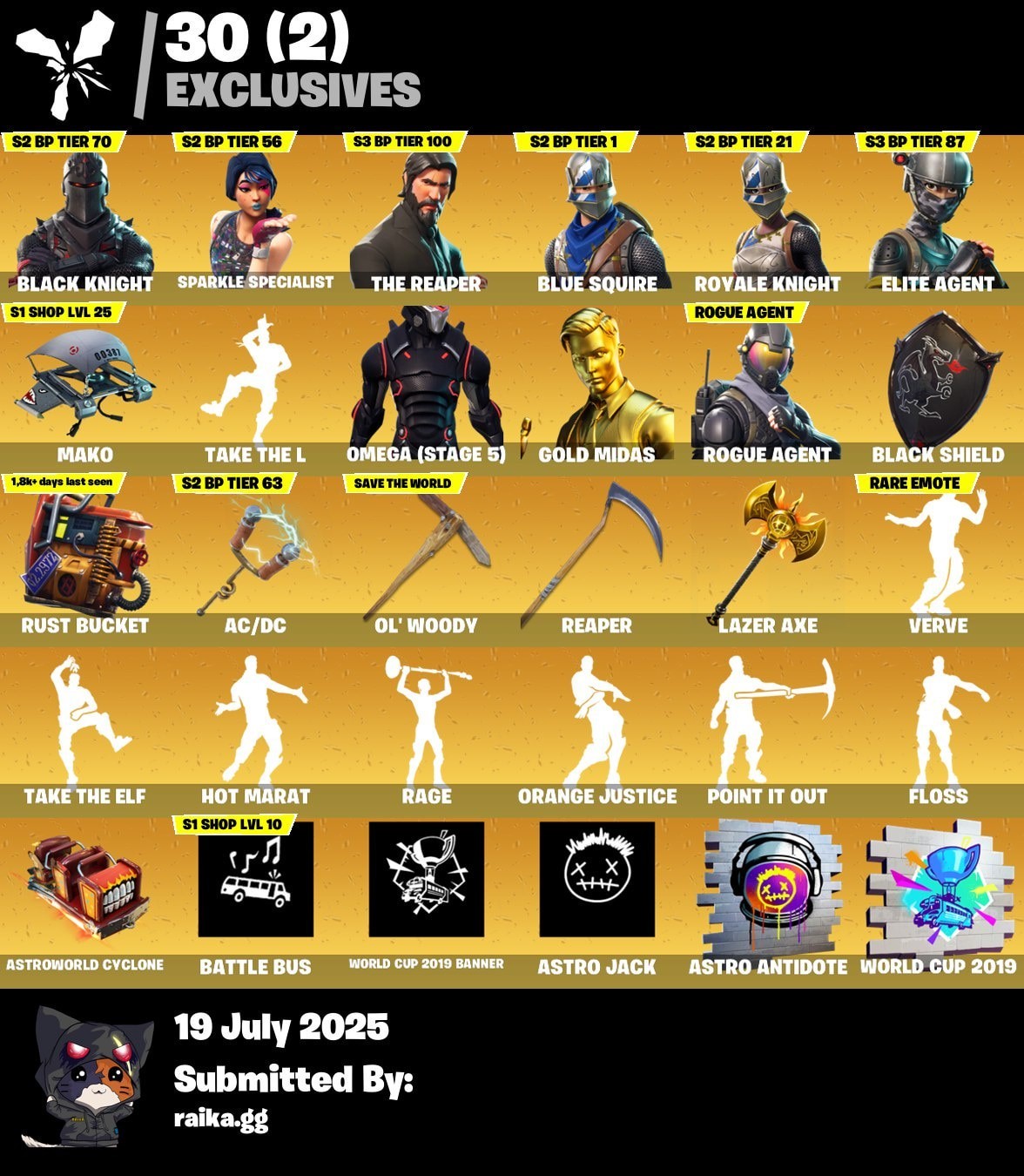 Fortnite account 131-Skin Fortnite Account | Black Knight, Sparkle Specialist, Blue Squire, Royale Knight | PC/PSN/Xbox