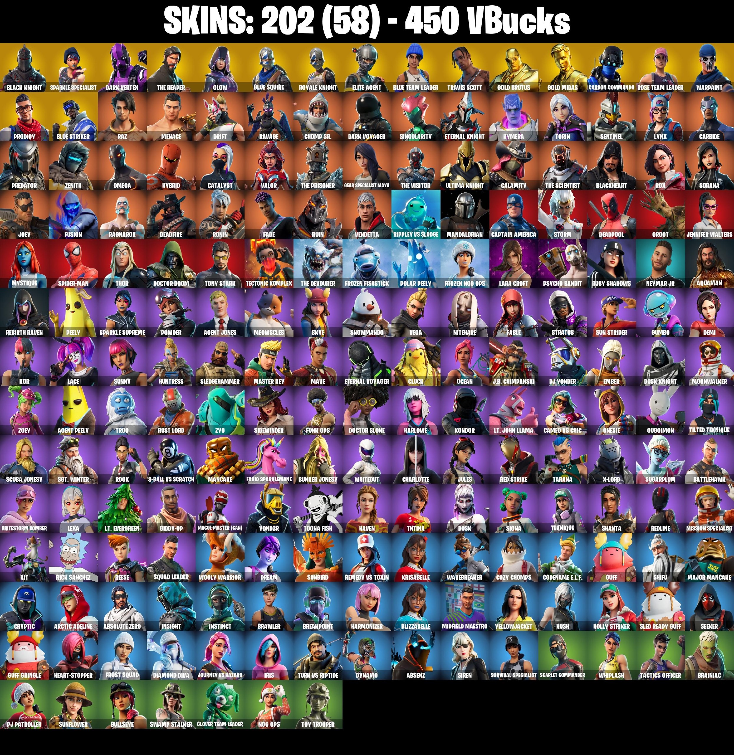 Fortnite account 202-Skin OG Fortnite Account | Black Knight, Sparkle Specialist, Blue Squire, Royale Knight | PC/PSN/Xbox/Switch/Mobile