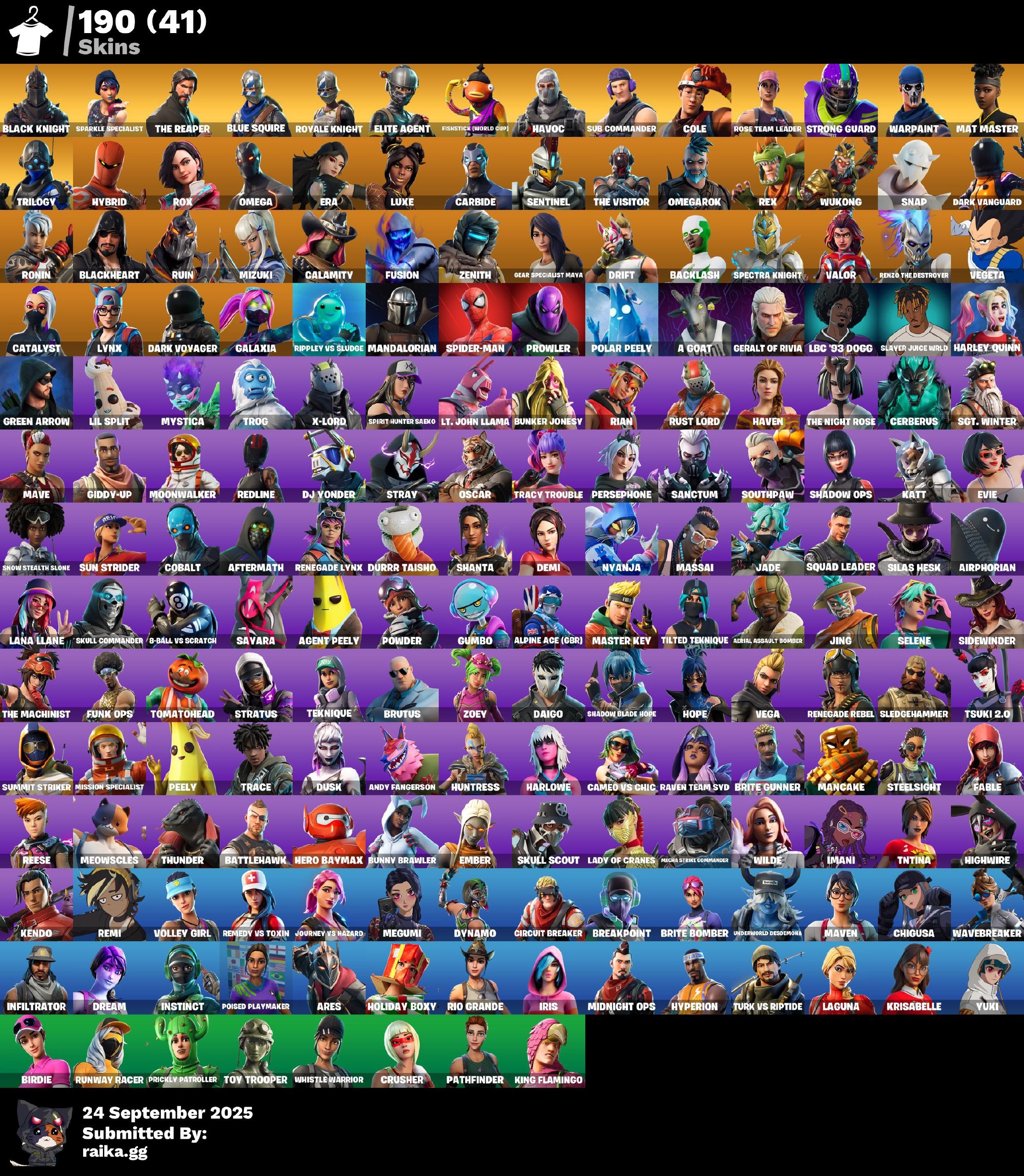 Fortnite account 190-Skin OG Fortnite Account | Black Knight, Sparkle Specialist, Blue Squire, Royale Knight | PC