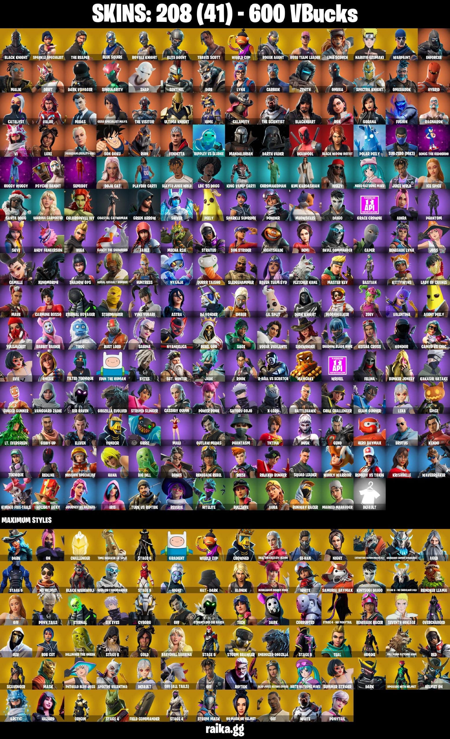 Fortnite account 207-Skin OG Fortnite Account | Black Knight, Sparkle Specialist, Travis Scott, The Reaper | PC/Xbox
