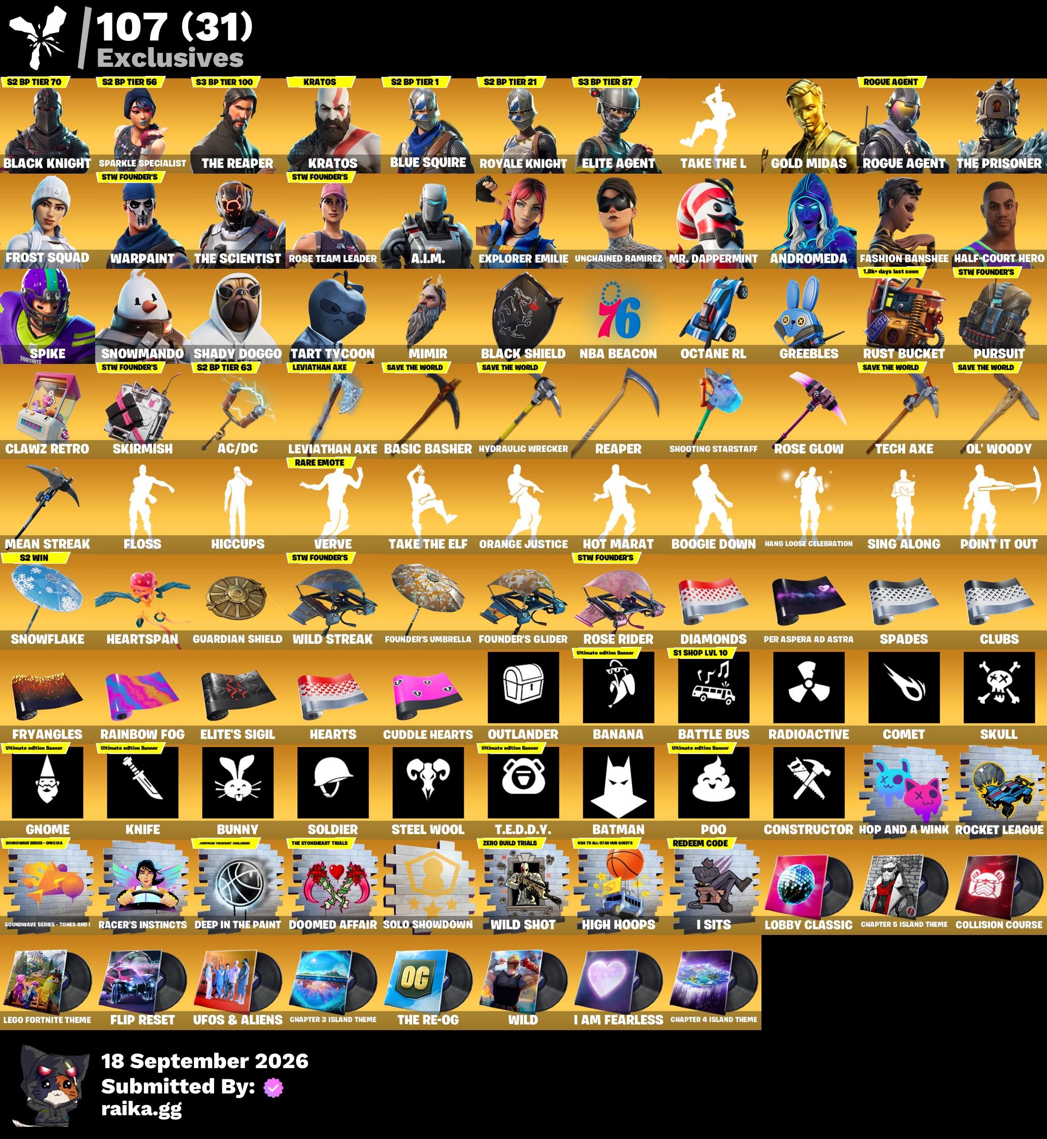 Fortnite account 269-Skin OG Fortnite Account | Black Knight, Sparkle Specialist, Blue Squire, Royale Knight | PC/PSN/Xbox/Switch/Mobile