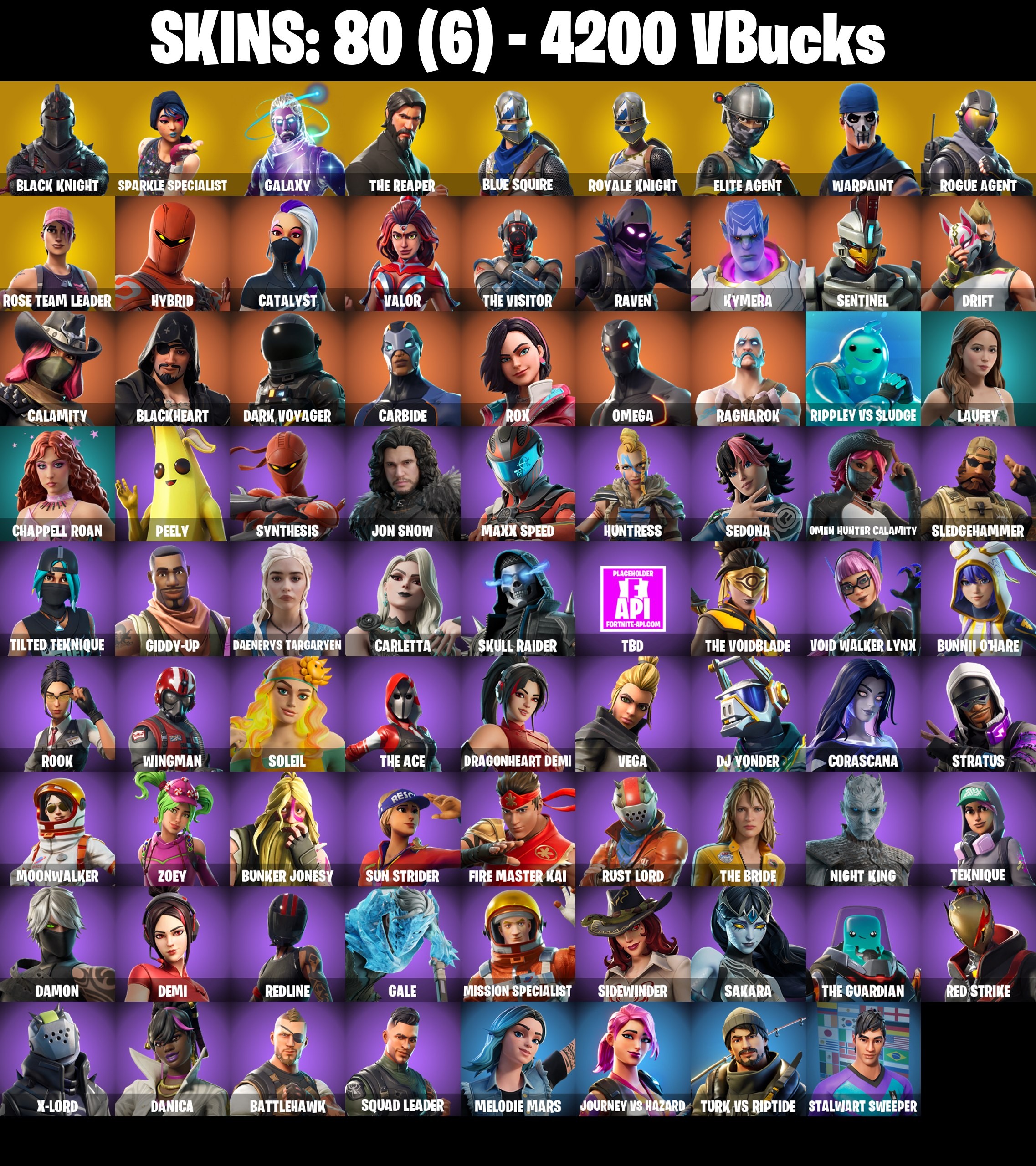 Fortnite account 80-Skin OG Fortnite Account | Black Knight, Sparkle Specialist, Blue Squire, Royale Knight | PC/PSN/Xbox/Mobile