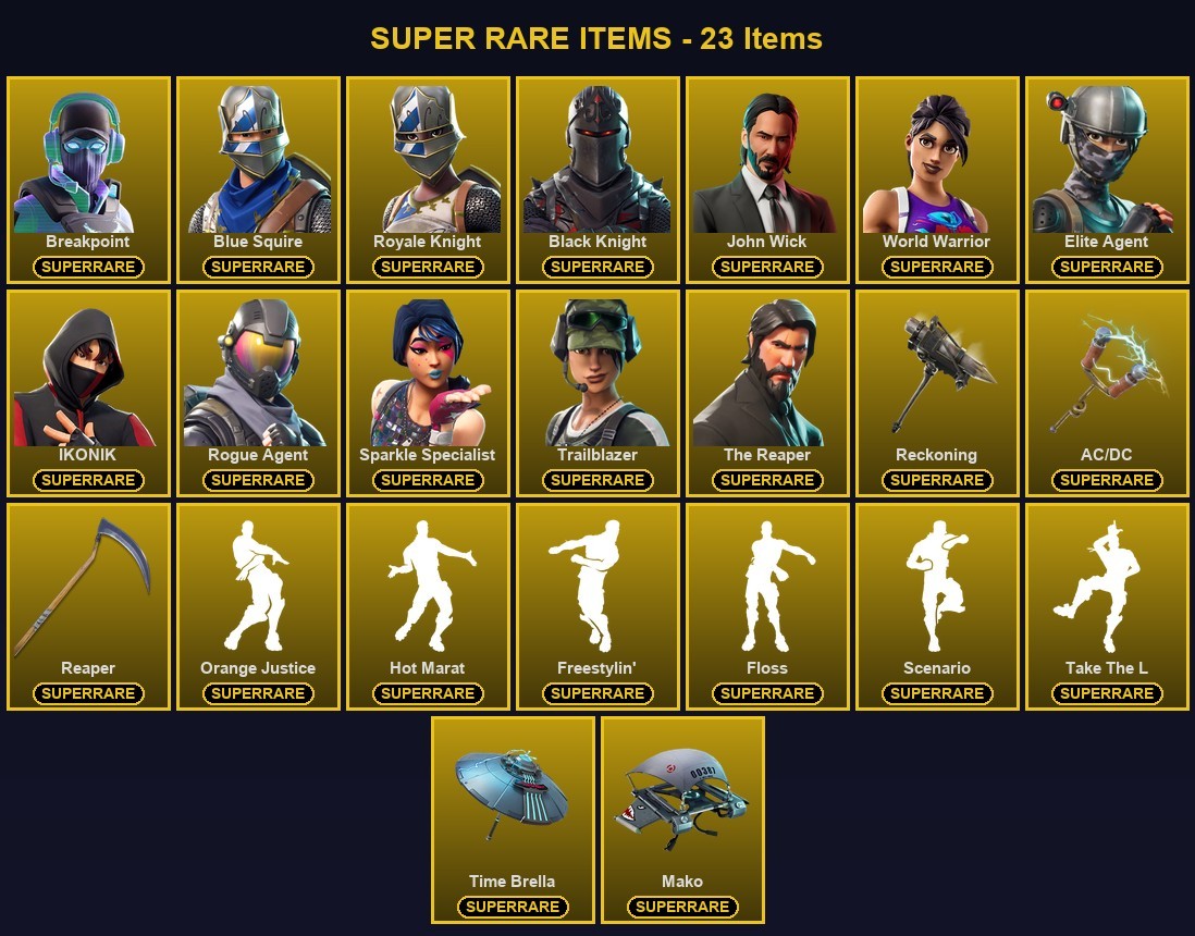 263-Skin Fortnite Account | Black Knight, Sparkle Specialist, Blue Squire, Royale Knight | PC