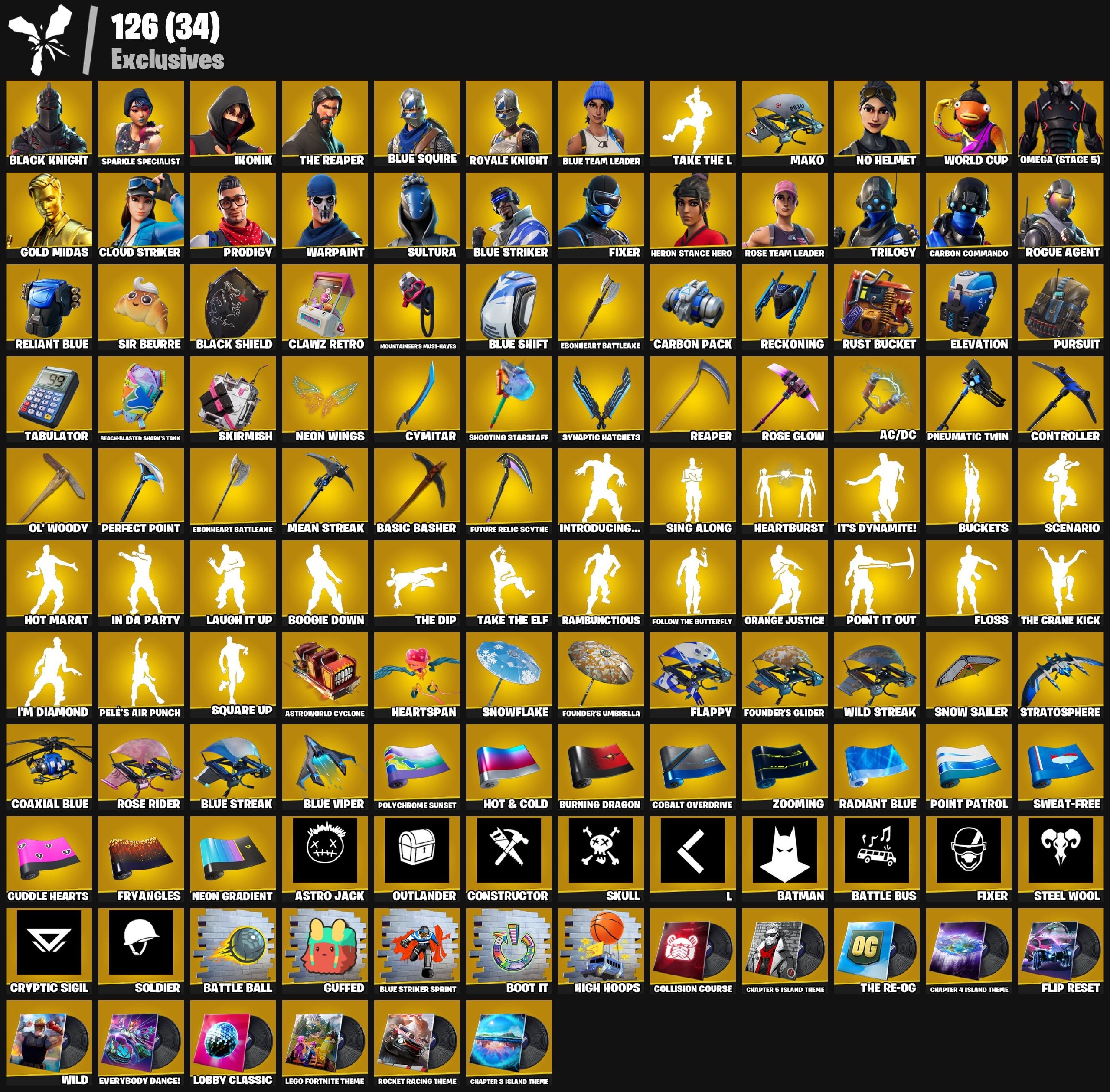 Fortnite account 174-Skin OG Fortnite Account | Black Knight, Sparkle Specialist, Blue Squire, Royale Knight | PC/PSN/Xbox/Switch
