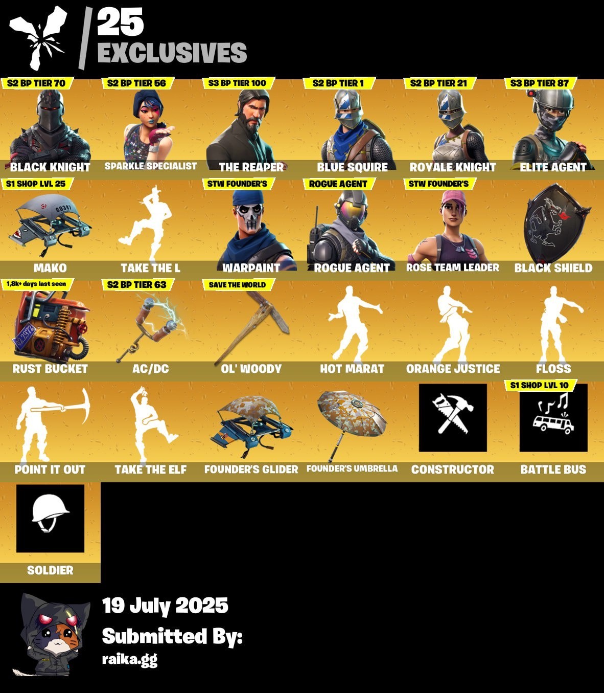 Fortnite account 73-Skin OG Fortnite Account | Black Knight, Sparkle Specialist, Blue Squire, Royale Knight | PC/PSN/Xbox