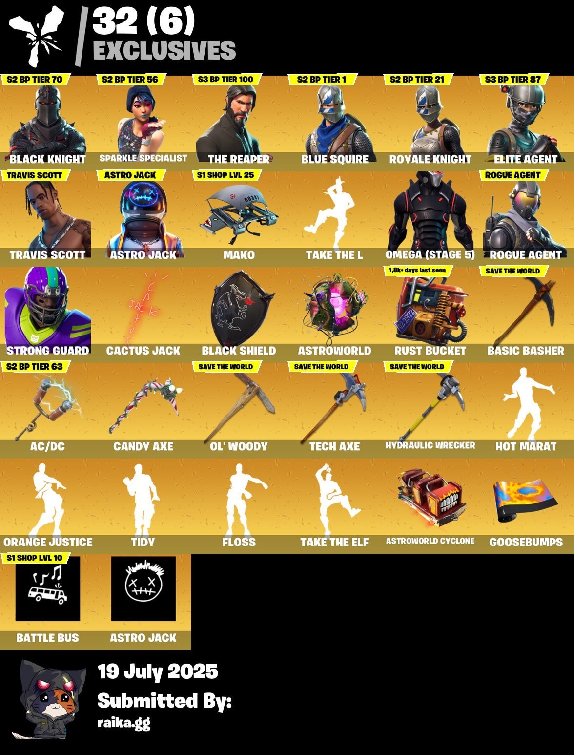 Fortnite account 65-Skin Fortnite Account | Black Knight, Sparkle Specialist, Blue Squire, Royale Knight | PC/PSN/Xbox