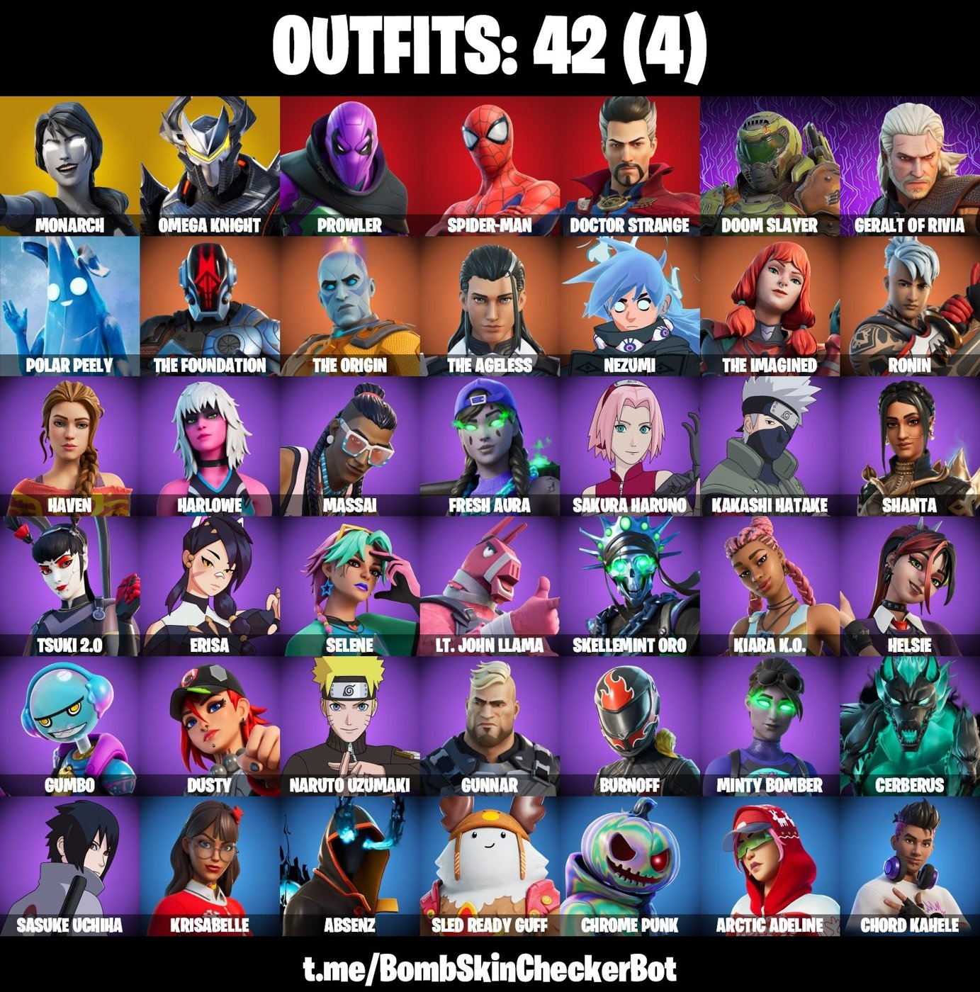 42-Skin Fortnite Account | Omega, Peely, Monarch, Omega Knight | PC/PSN/Xbox