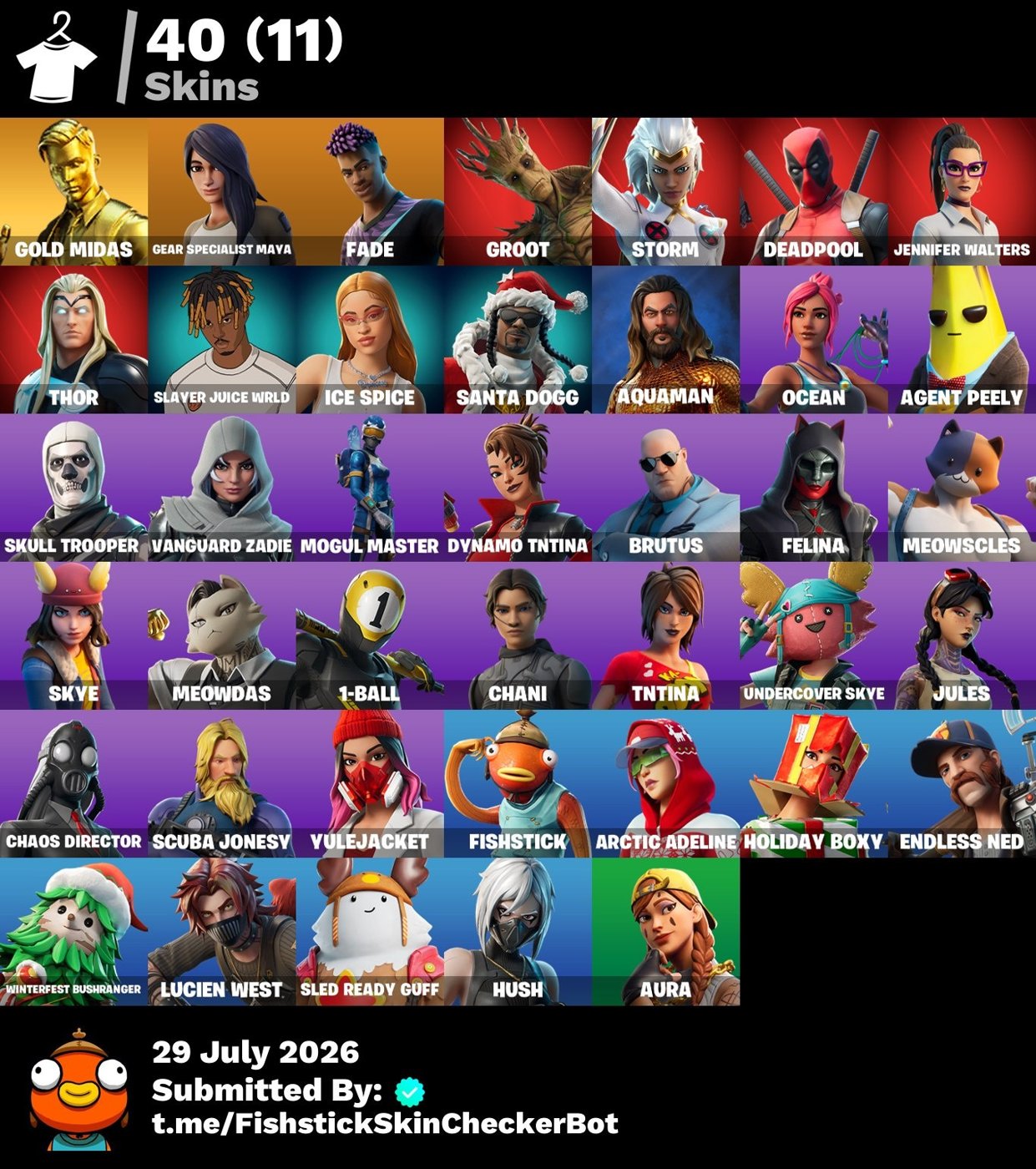 40-Skin Fortnite Account | Skull Trooper, Mogul Master, Deadpool, Thor | PC/Switch/Mobile