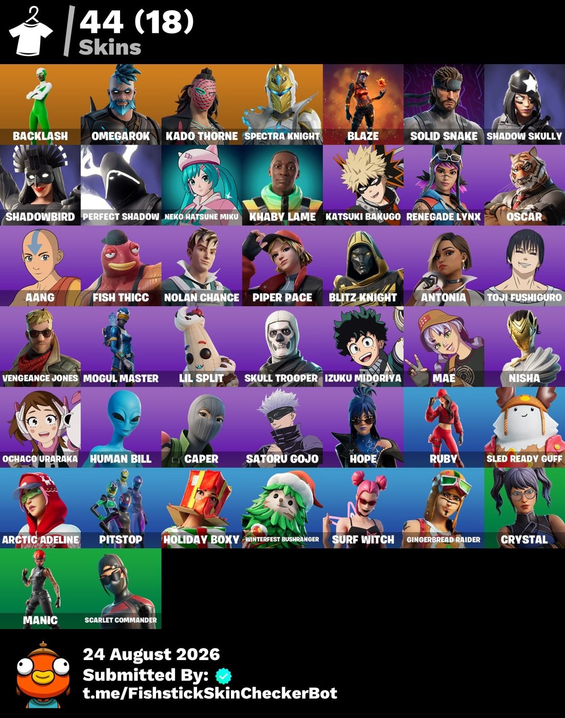Fortnite account 44-Skin Fortnite Account | Skull Trooper, Mogul Master, Solid Snake, Khaby Lame | PC/Switch/Mobile