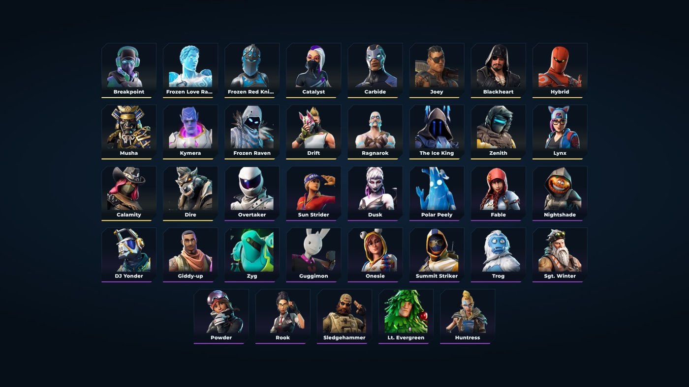 74-Skin Fortnite Account | Carbide, The Ice King, Raven | PC