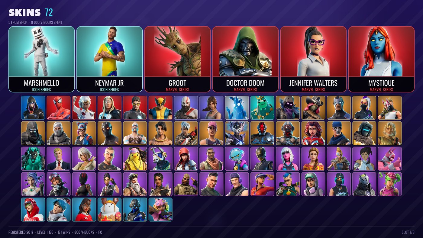 72-Skin Fortnite Account | Havoc, Mako, Marshmello, Raven | PC/PSN/Xbox/Switch/Mobile