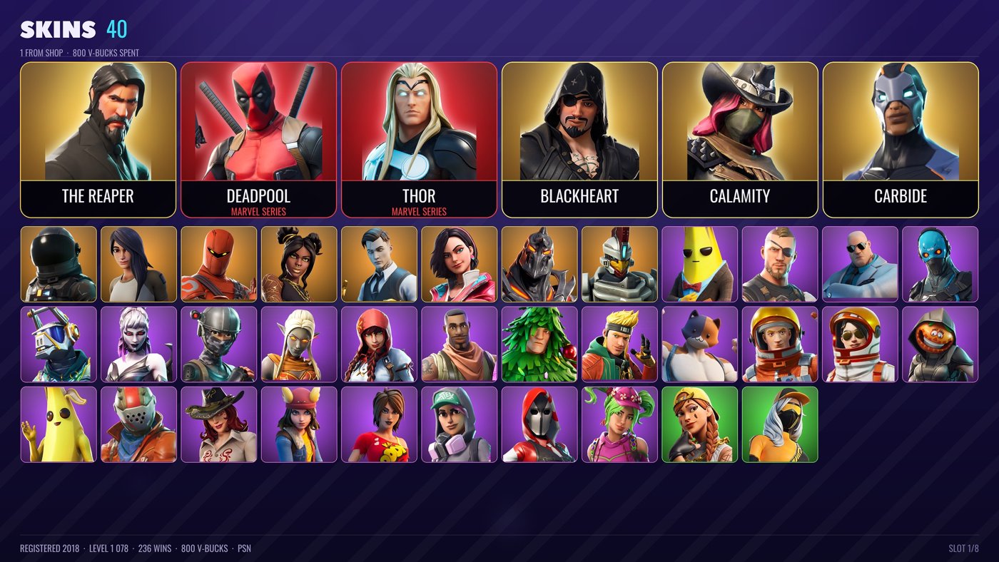 40-Skin Fortnite Account | The Reaper, Elite Agent, Dark Voyager, Aura | PC/PSN/Xbox/Switch/Mobile