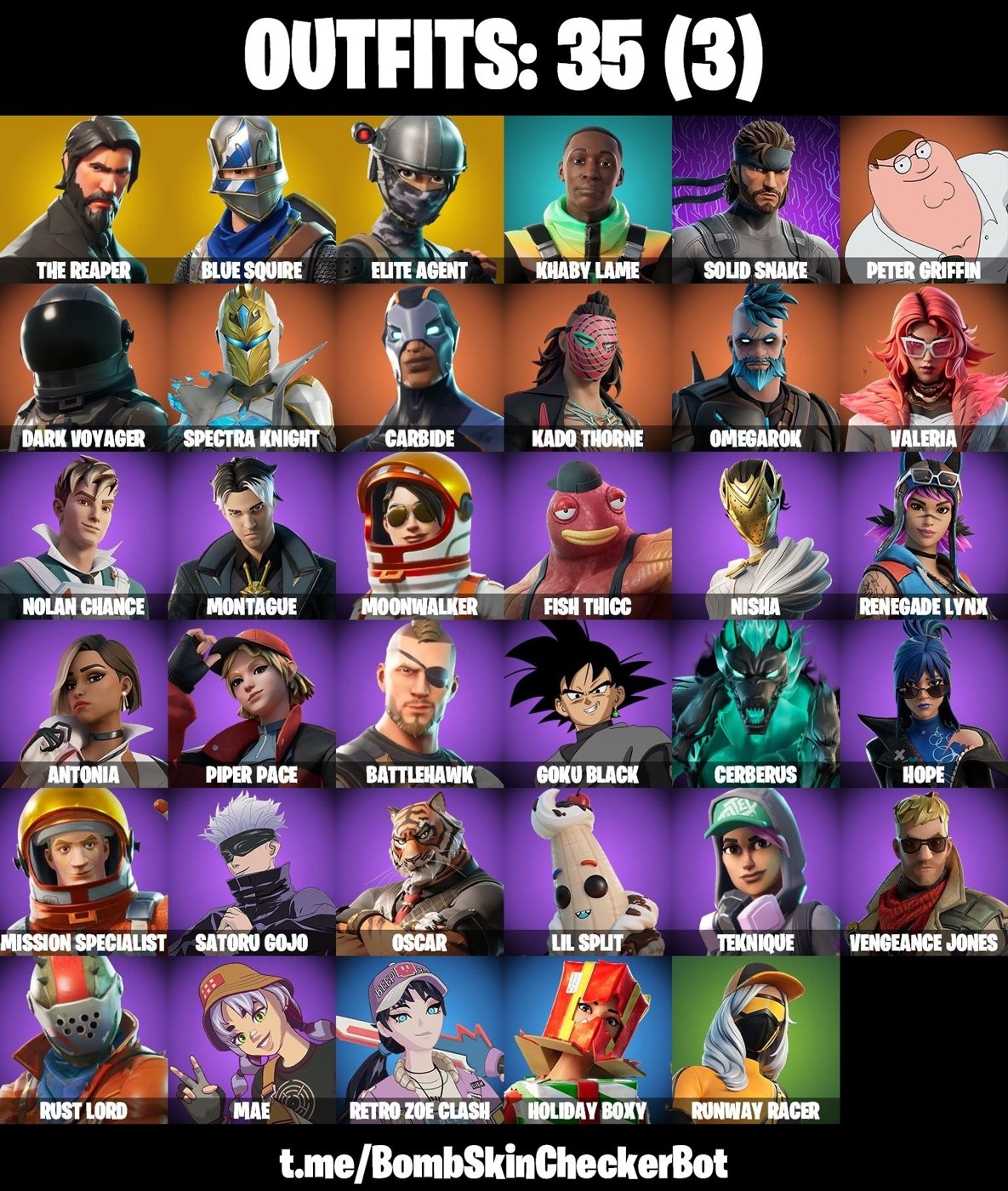 35-Skin Fortnite Account | Blue Squire, The Reaper, Elite Agent, Dark Voyager | PC/PSN/Xbox