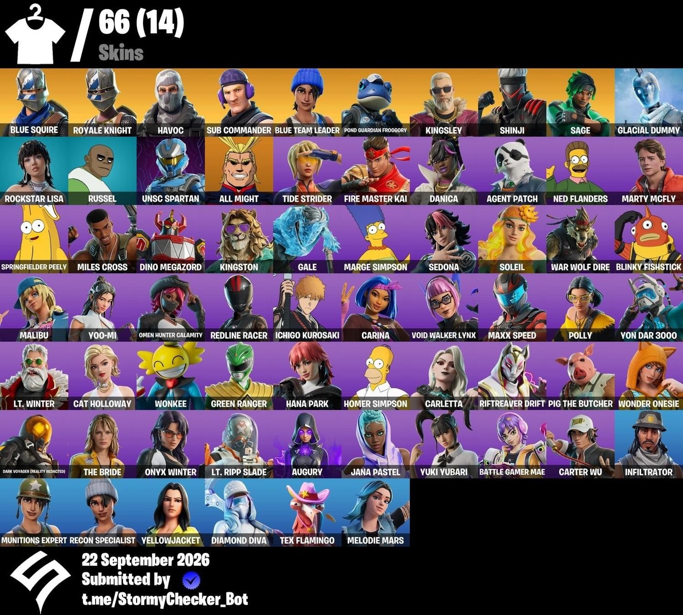 66-Skin Fortnite Account | Blue Squire, Royale Knight, Havoc, Munition Expert | PC/PSN