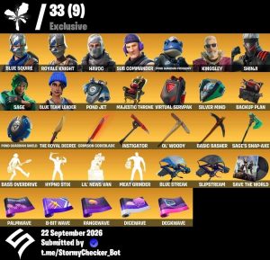 66-Skin Fortnite Account | Blue Squire, Royale Knight, Havoc, Munition Expert | PC/PSN