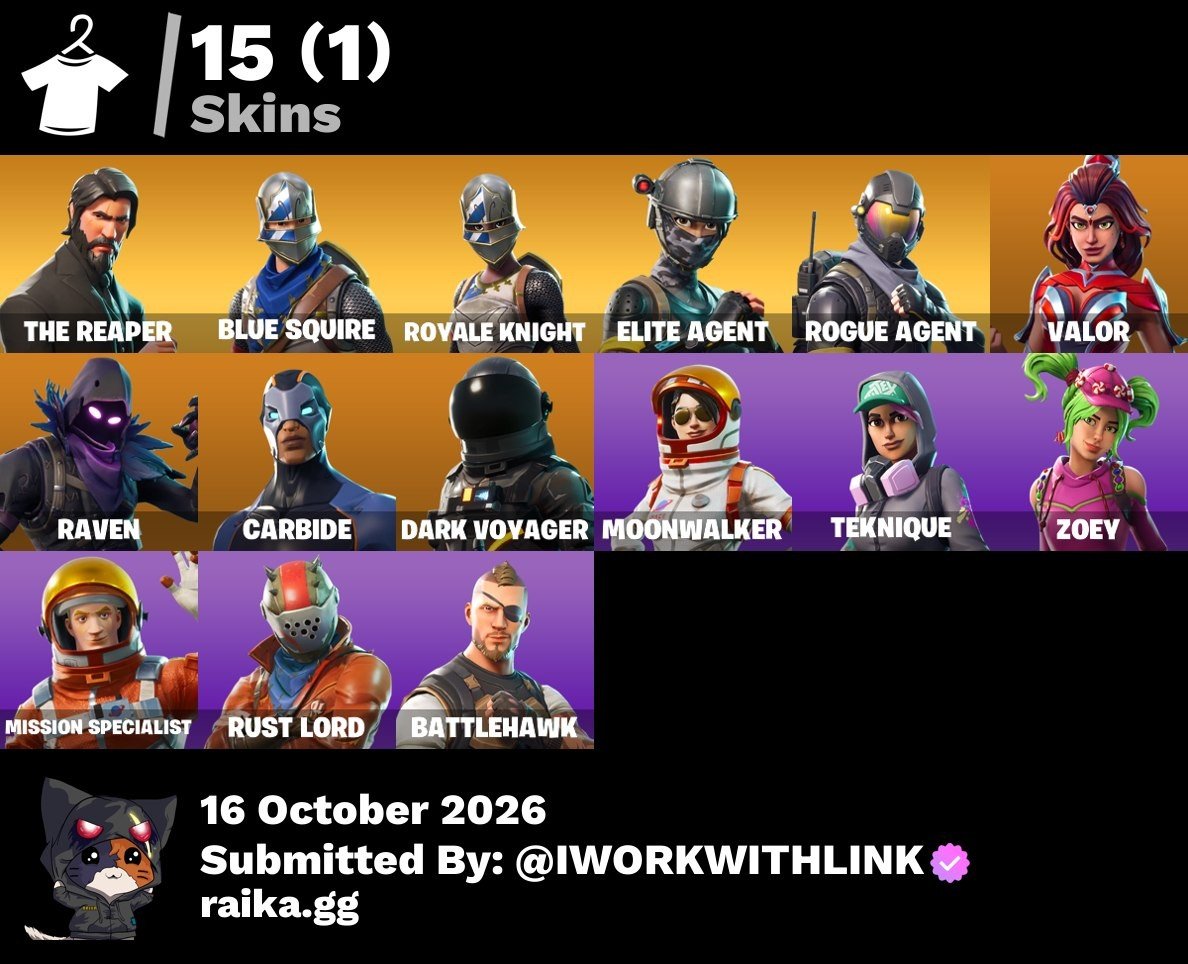 15-Skin Fortnite Account | Blue Squire, Royale Knight, The Reaper, Elite Agent | PC/PSN/Xbox