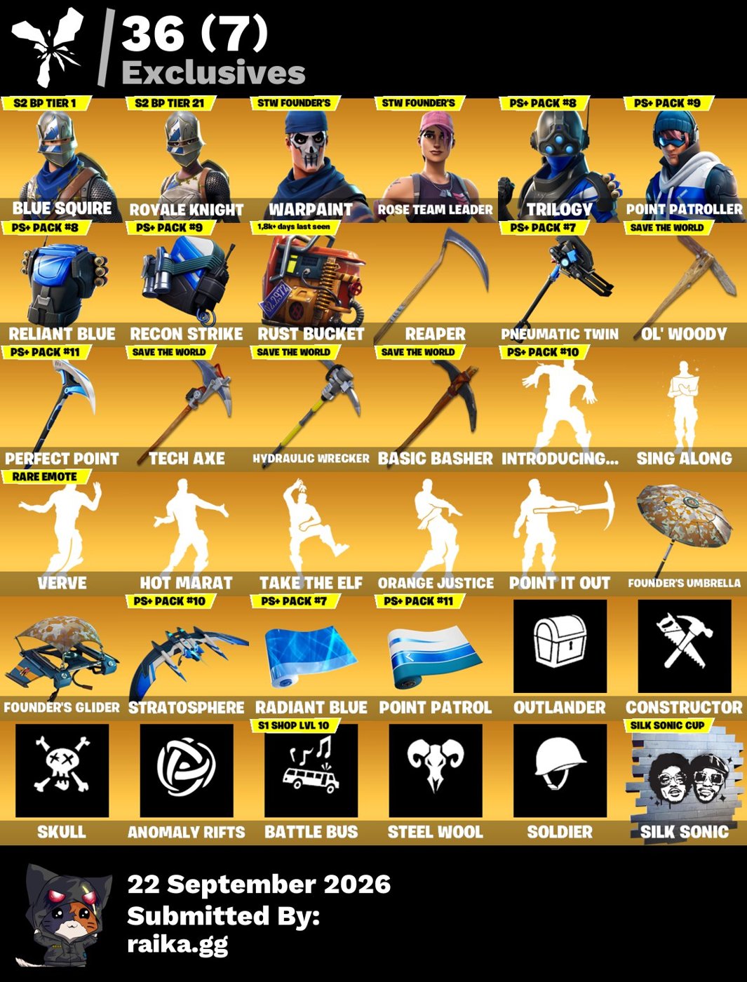 99-Skin OG Fortnite Account | Blue Squire, Royale Knight, Omega, The Ice King | PC/Xbox/Switch