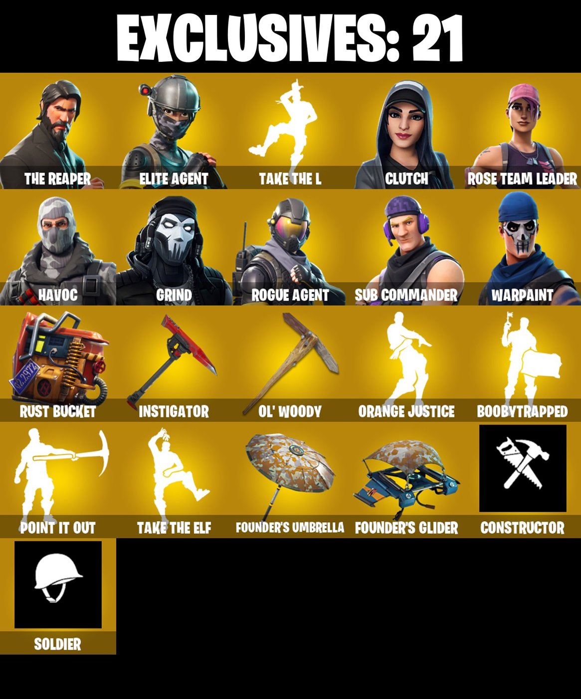 100-Skin OG Fortnite Account | The Reaper, Havoc, Elite Agent, Omega | PC/PSN/Xbox/Switch/Mobile
