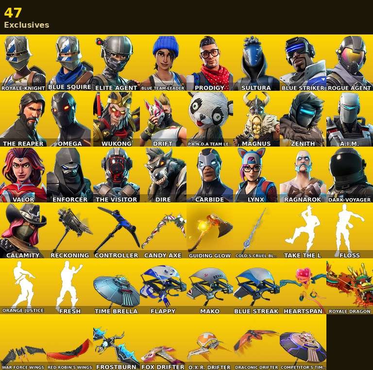 64-Skin Fortnite Account | Blue Squire, Royale Knight, The Reaper, Elite Agent | PC/Xbox