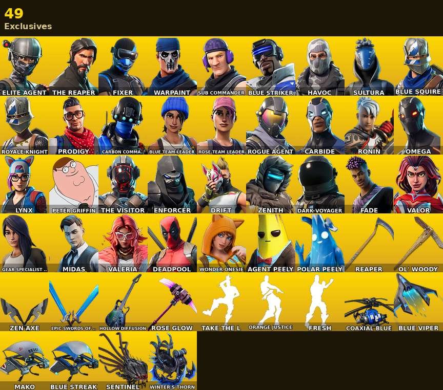 112-Skin OG Fortnite Account | Blue Squire, Royale Knight, The Reaper, Elite Agent | PC/PSN