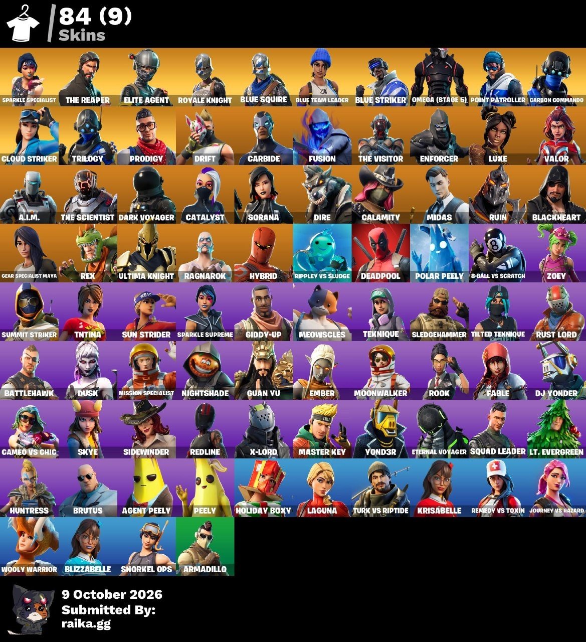 84-Skin Fortnite Account | Sparkle Specialist, Blue Squire, Royale Knight, The Reaper | PC/PSN