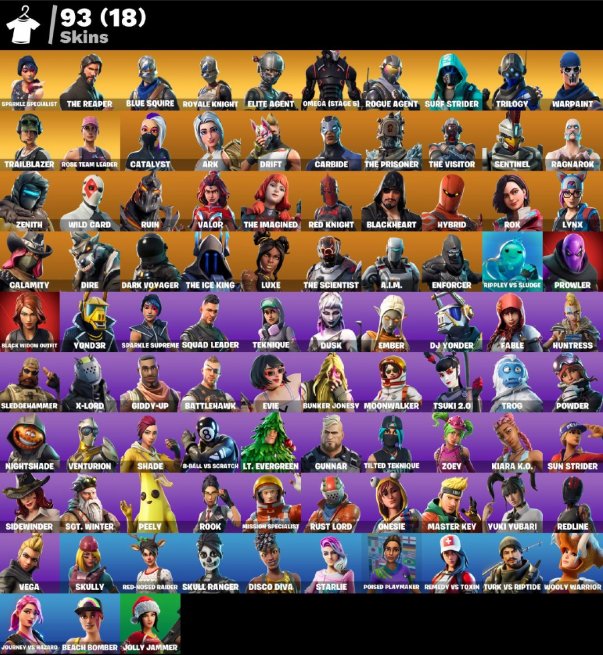 93-Skin OG Fortnite Account | Sparkle Specialist, Blue Squire, Royale Knight, The Reaper | PC/PSN/Xbox