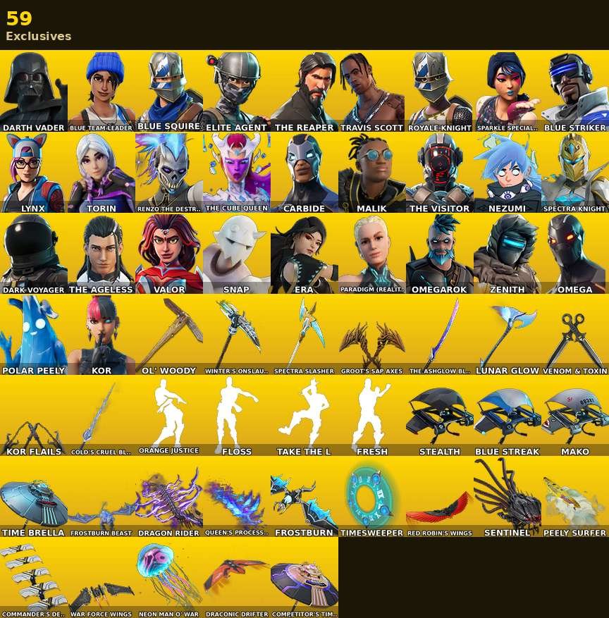 102-Skin Fortnite Account | Sparkle Specialist, Royale Knight, Travis Scott, The Reaper | PC/Xbox