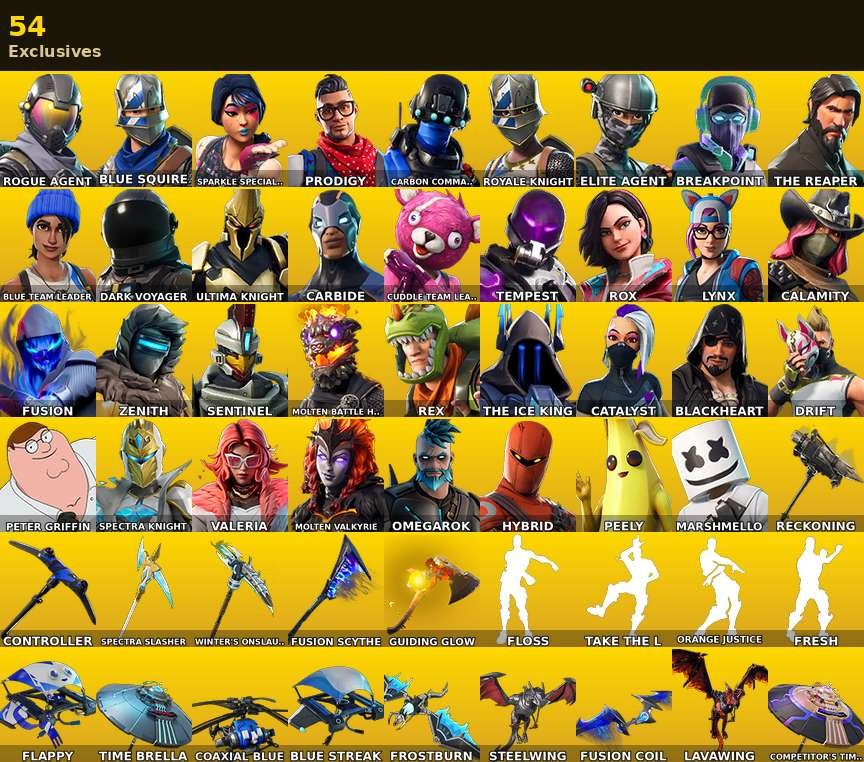 100-Skin Fortnite Account | Sparkle Specialist, Blue Squire, Royale Knight, The Reaper | PC/Xbox