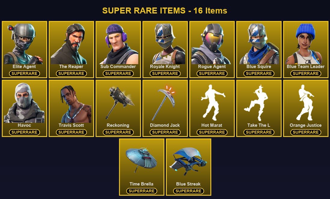 61-Skin Fortnite Account | Blue Squire, Royale Knight, Travis Scott, The Reaper | PC/PSN/Xbox