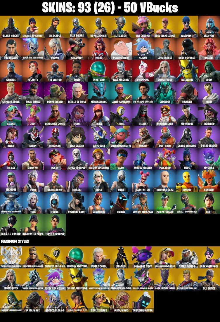 93-Skin OG Fortnite Account | Black Knight, Sparkle Specialist, Blue Squire, Royale Knight | PC/PSN/Xbox