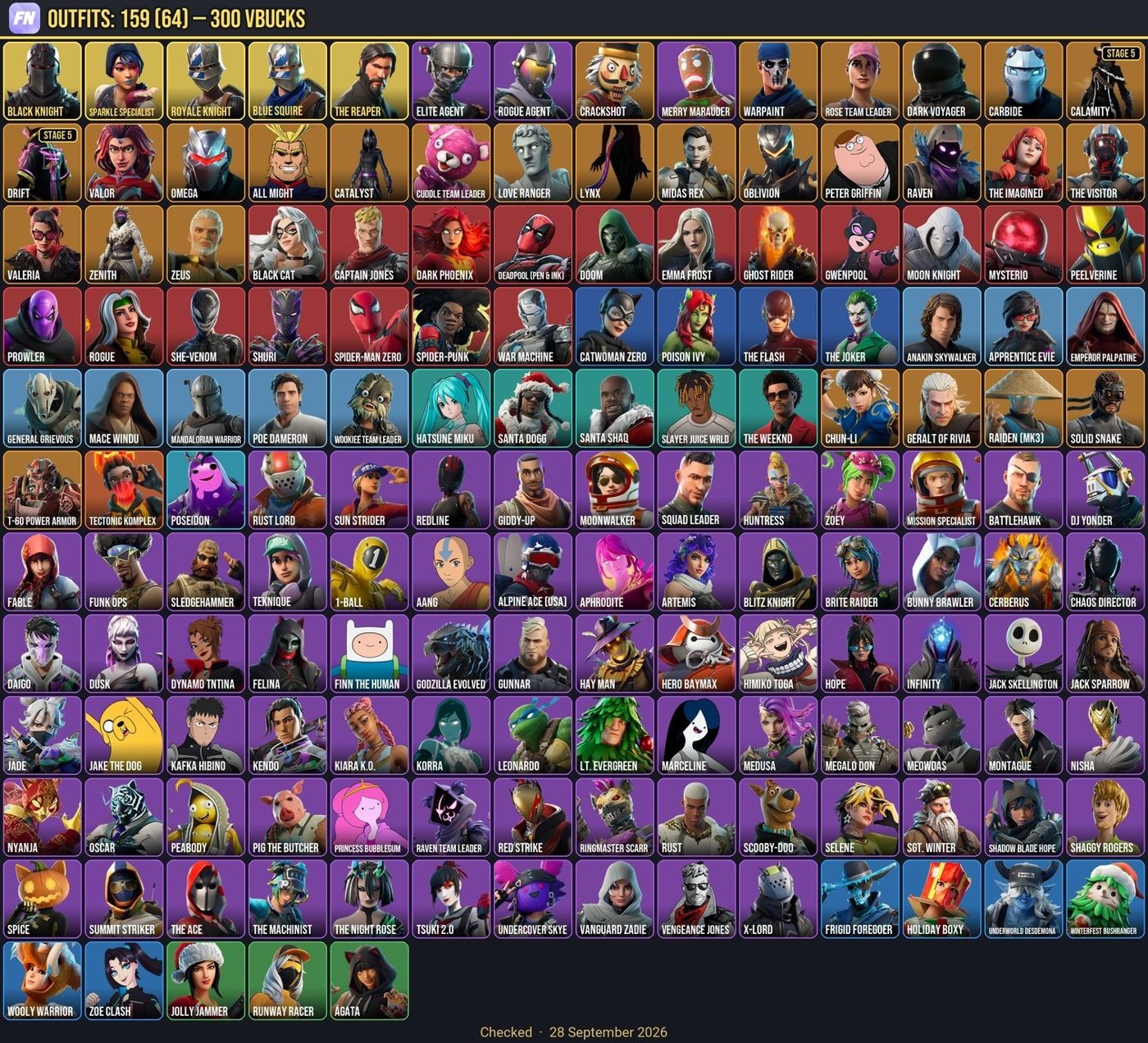 159-Skin OG Fortnite Account | Black Knight, Sparkle Specialist, Blue Squire, Royale Knight | PC/PSN/Xbox