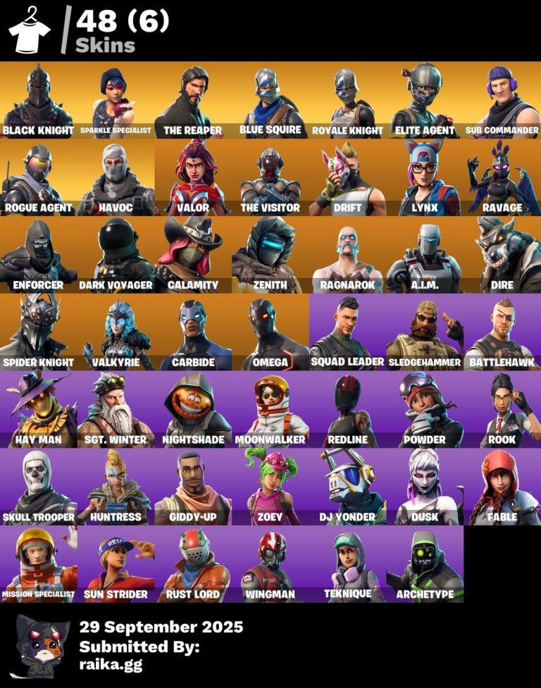 48-Skin Fortnite Account | Black Knight, Sparkle Specialist, Blue Squire, Royale Knight | PC