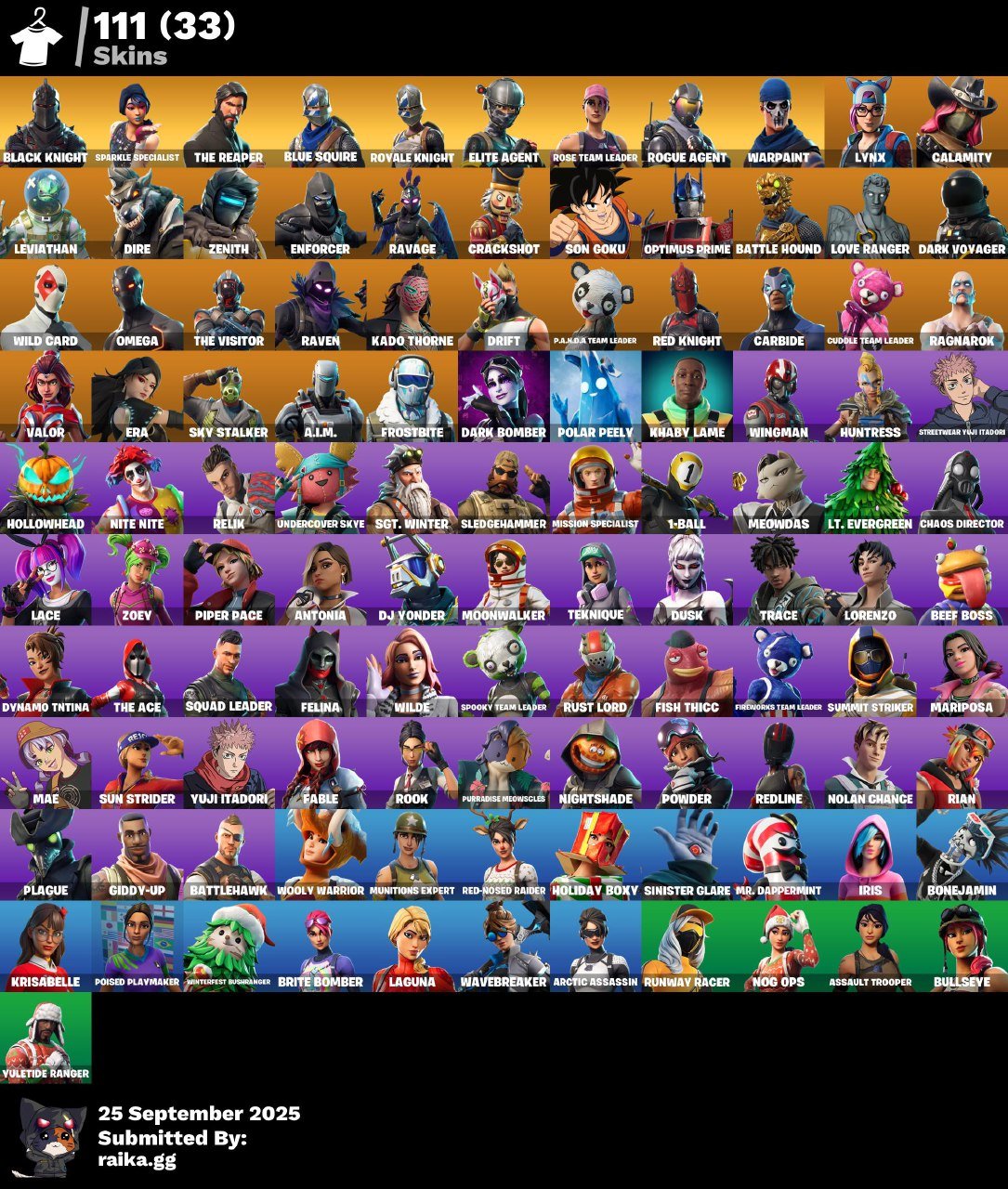 111-Skin OG Fortnite Account | Black Knight, Sparkle Specialist, Blue Squire, Royale Knight | PC