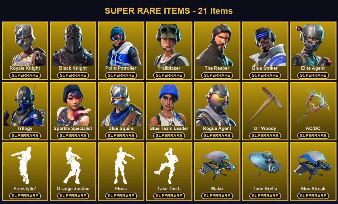 72-Skin Fortnite Account | Black Knight, Sparkle Specialist, Blue Squire, Royale Knight | PSN/Xbox