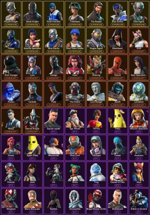 72-Skin Fortnite Account | Black Knight, Sparkle Specialist, Blue Squire, Royale Knight | PSN/Xbox