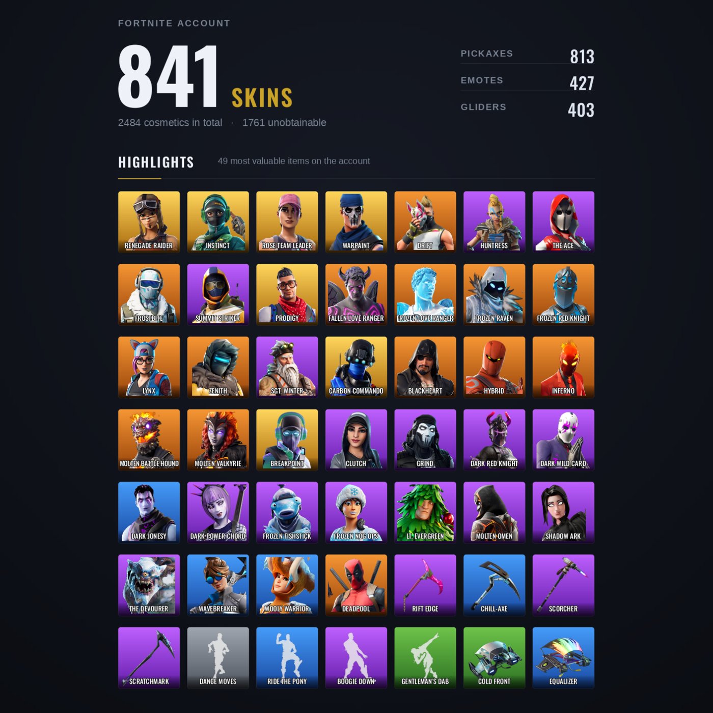 Fortnite account 841-Skin Fortnite Account | PC