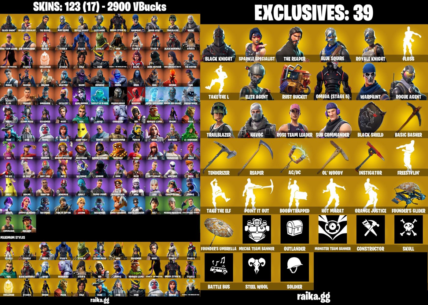 123-Skin OG Fortnite Account | Black Knight, Sparkle Specialist, Blue Squire, Royale Knight | PC/PSN/Xbox