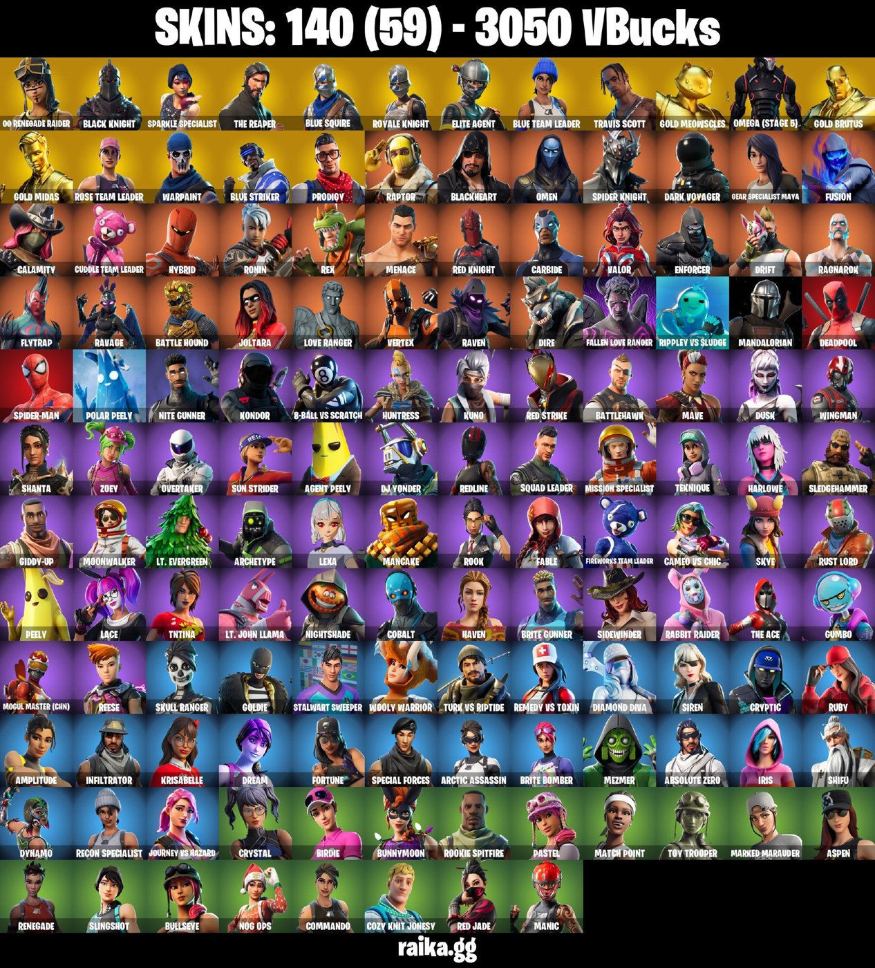 140-Skin OG Fortnite Account | Black Knight, Sparkle Specialist, Blue Squire, Royale Knight | PC/PSN/Xbox/Switch/Mobile