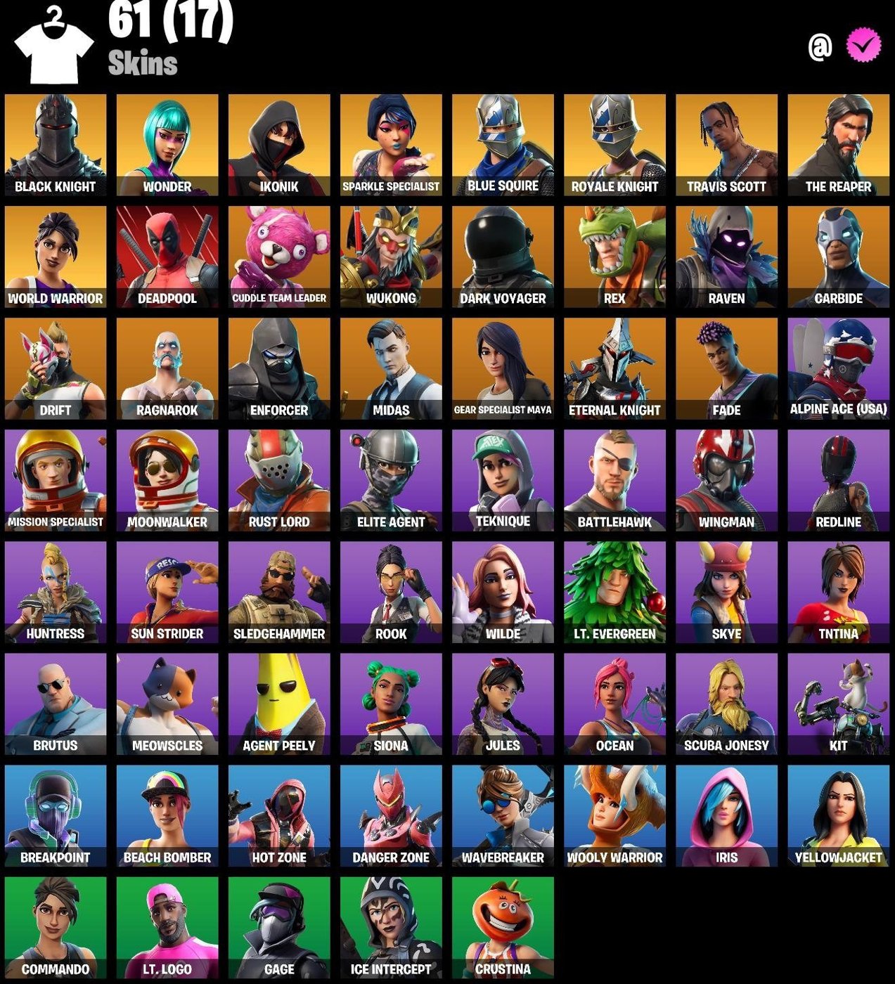 61-Skin Fortnite Account | Black Knight, Sparkle Specialist, Blue Squire, Royale Knight | PC/PSN